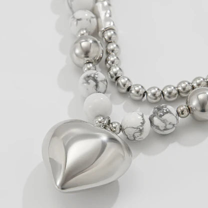 DOBLE COLLAR PERLA CORAZÓN