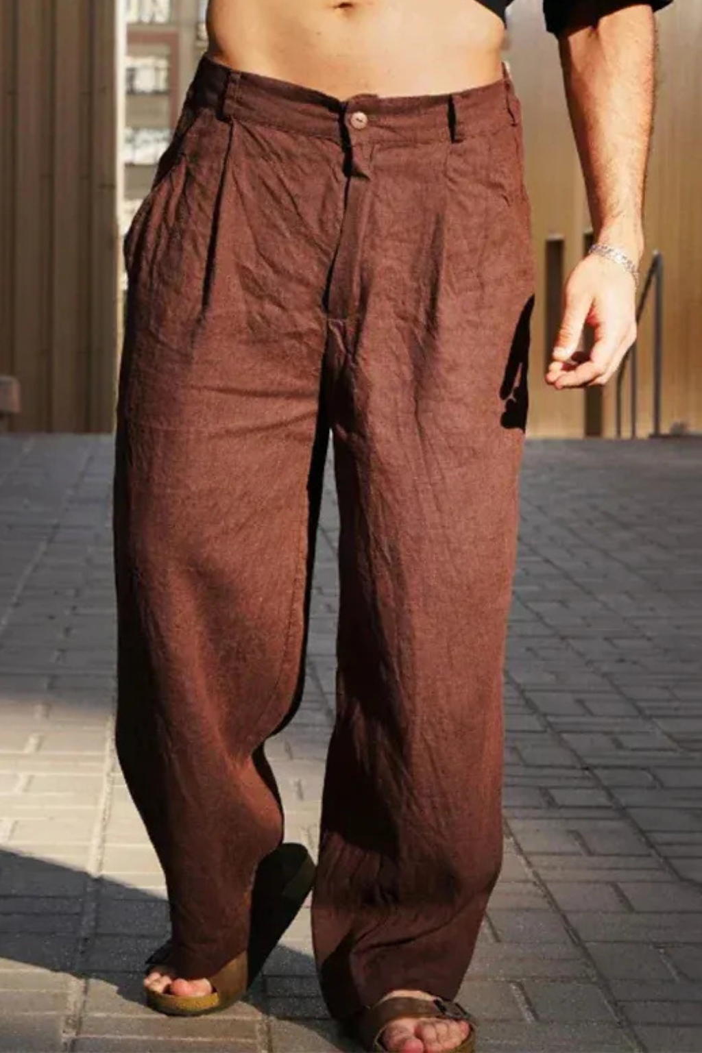 PAOLO | PANTALON ANCHO DE LINO