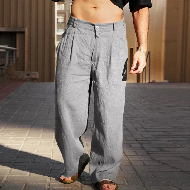 PAOLO | PANTALON ANCHO DE LINO