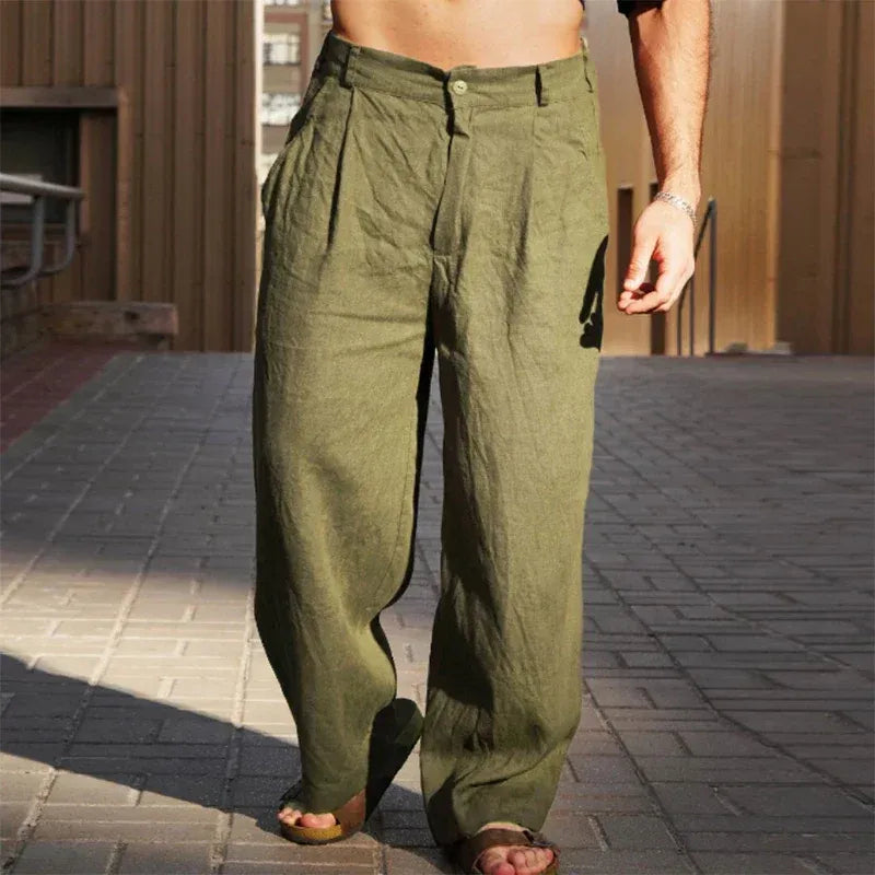 PAOLO | PANTALON ANCHO DE LINO