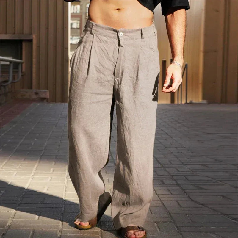 PAOLO | PANTALON ANCHO DE LINO