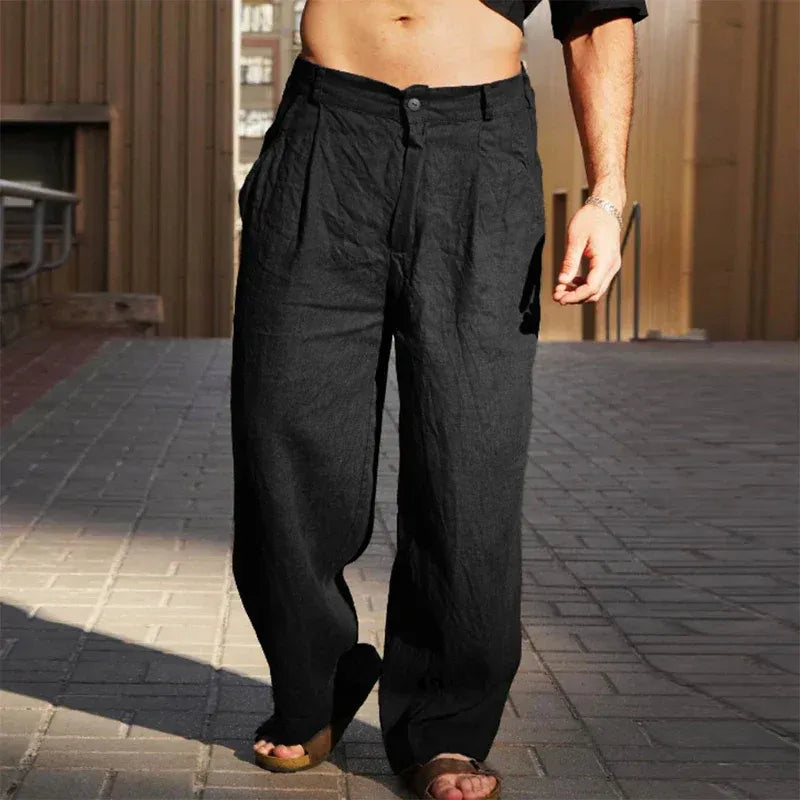 PAOLO | PANTALON ANCHO DE LINO
