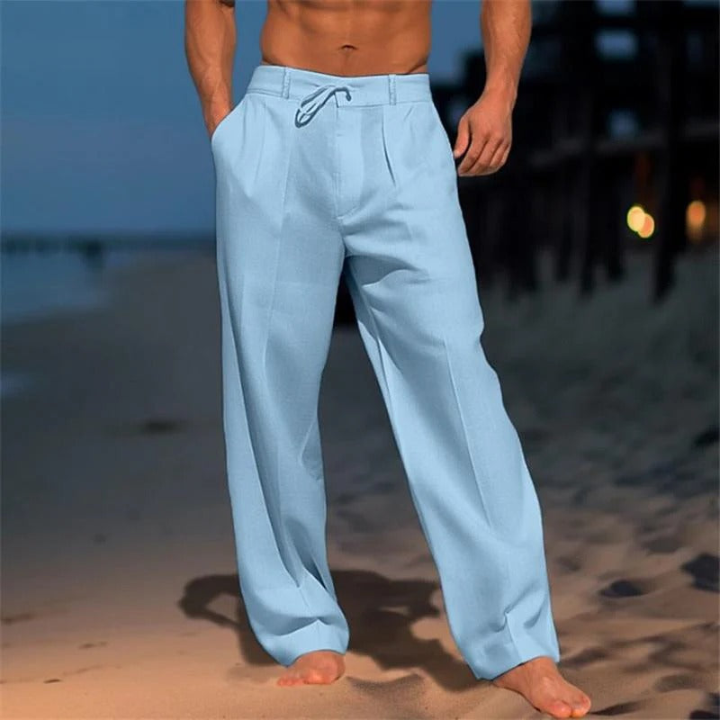 PAOLO | PANTALONES SENCILLOS DE LINO