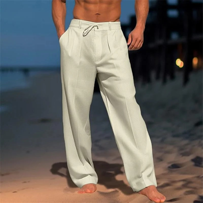 PAOLO | PANTALONES SENCILLOS DE LINO