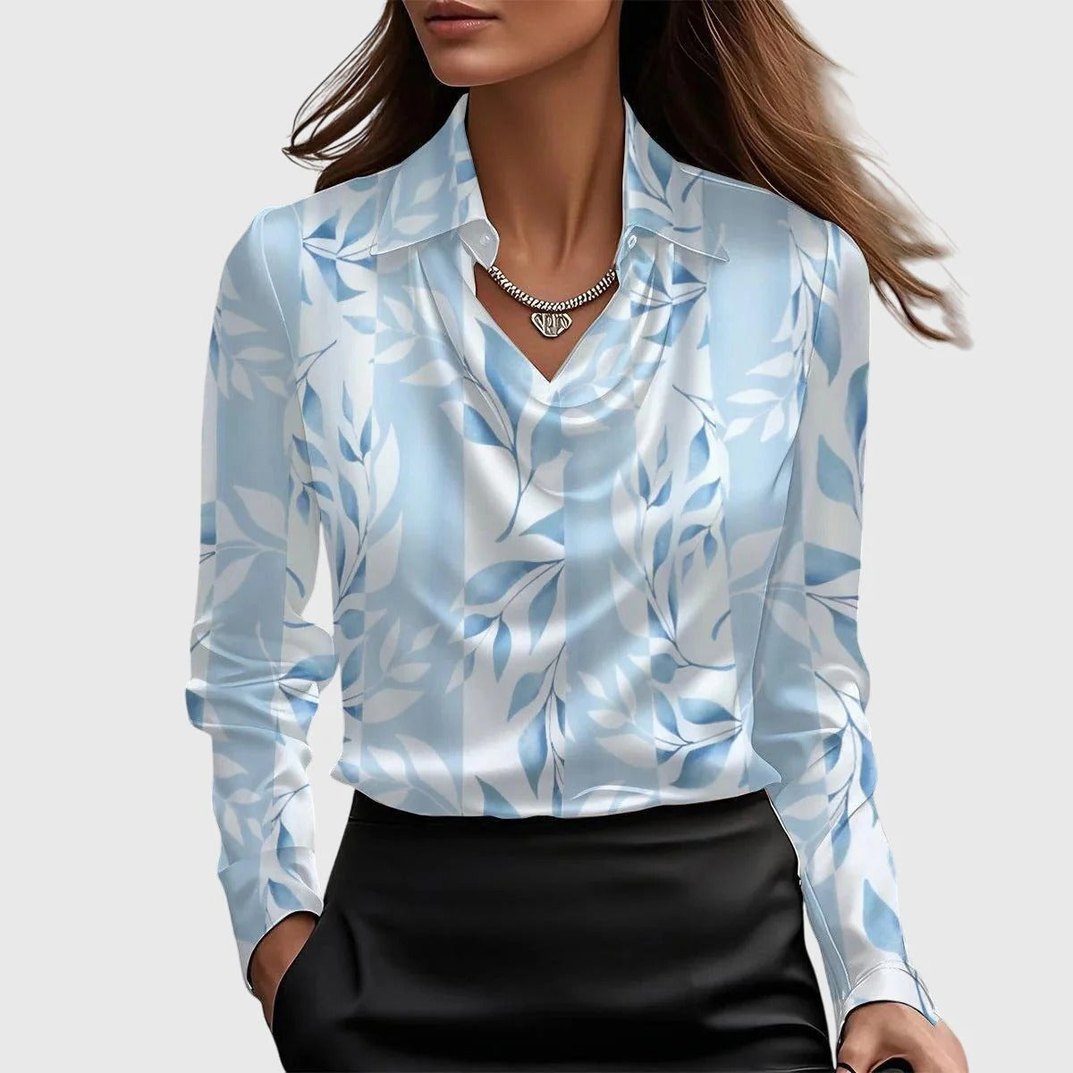 BROOKLYN - ELEGANTE BLUSA DE SATÉN BRILLANTE