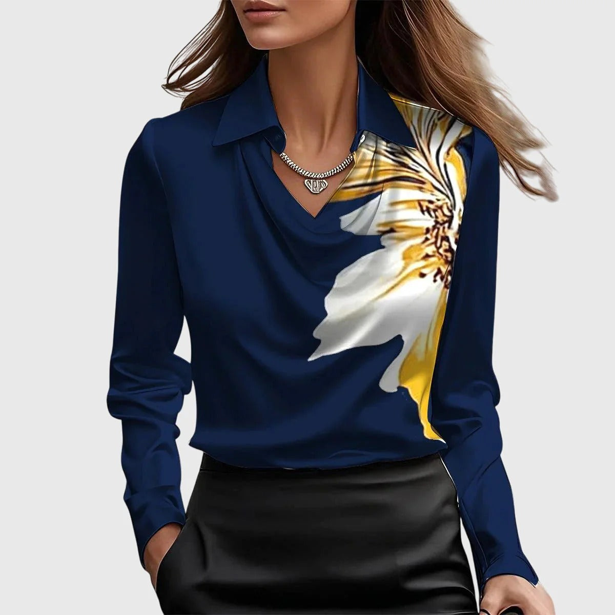BROOKLYN - ELEGANTE BLUSA DE SATÉN BRILLANTE