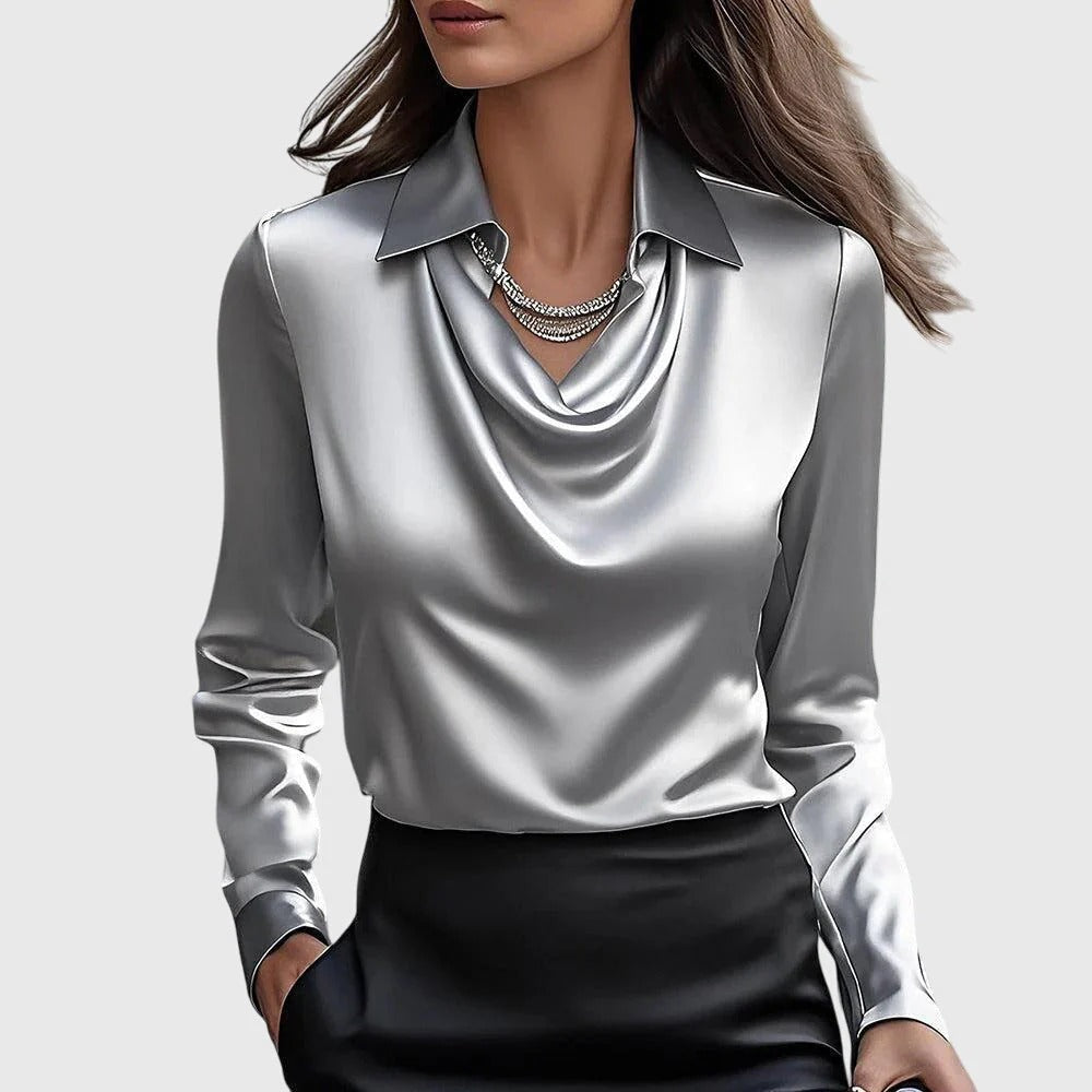 BROOKLYN - ELEGANTE BLUSA DE SATÉN BRILLANTE